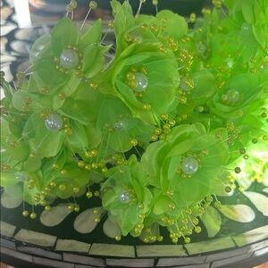 Vibrant Green Floral Hair Accessory